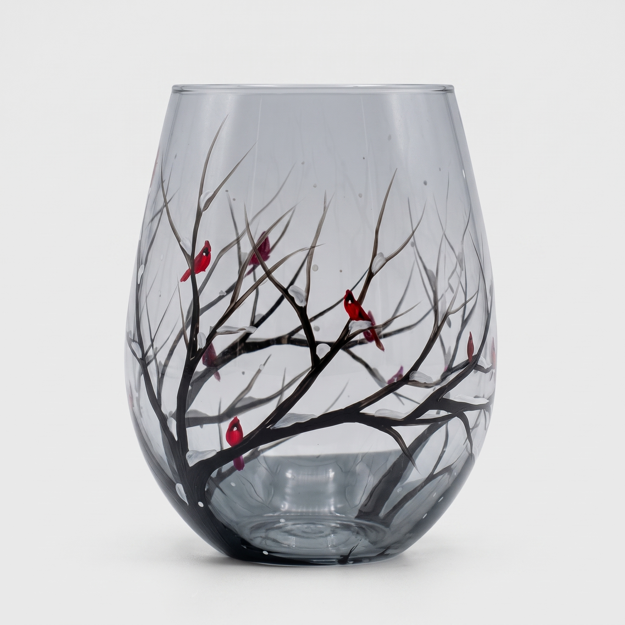Hand Painted Four Seasons Tree Wine Glasses in Stemmed or Stemless 0