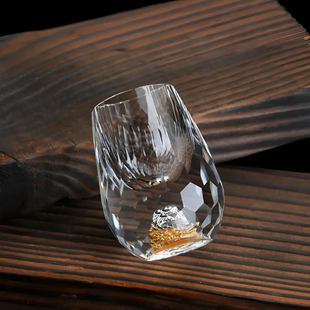 Handcrafted Crystal Glasses with Gold Flake Detailing 4