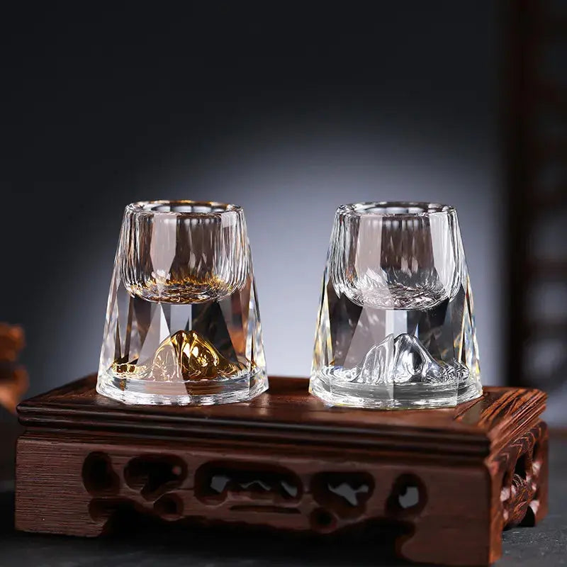 Handcrafted Crystal Glasses with Gold Flake Detailing 5