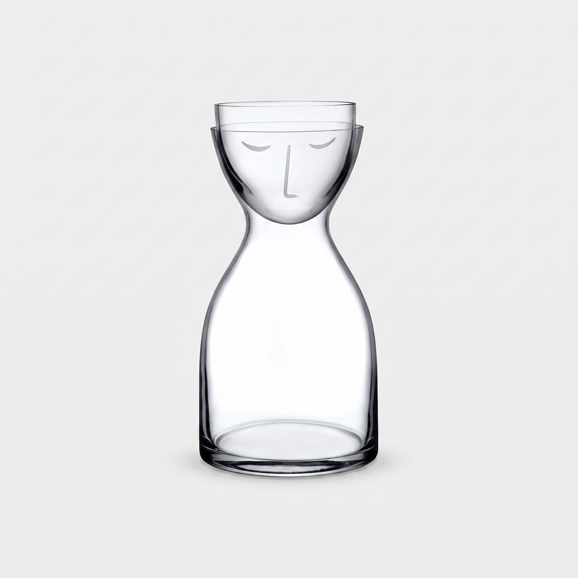 Handcrafted Lead Free Crystal Bedside Carafe with Cup Lid in Two Sizes 0