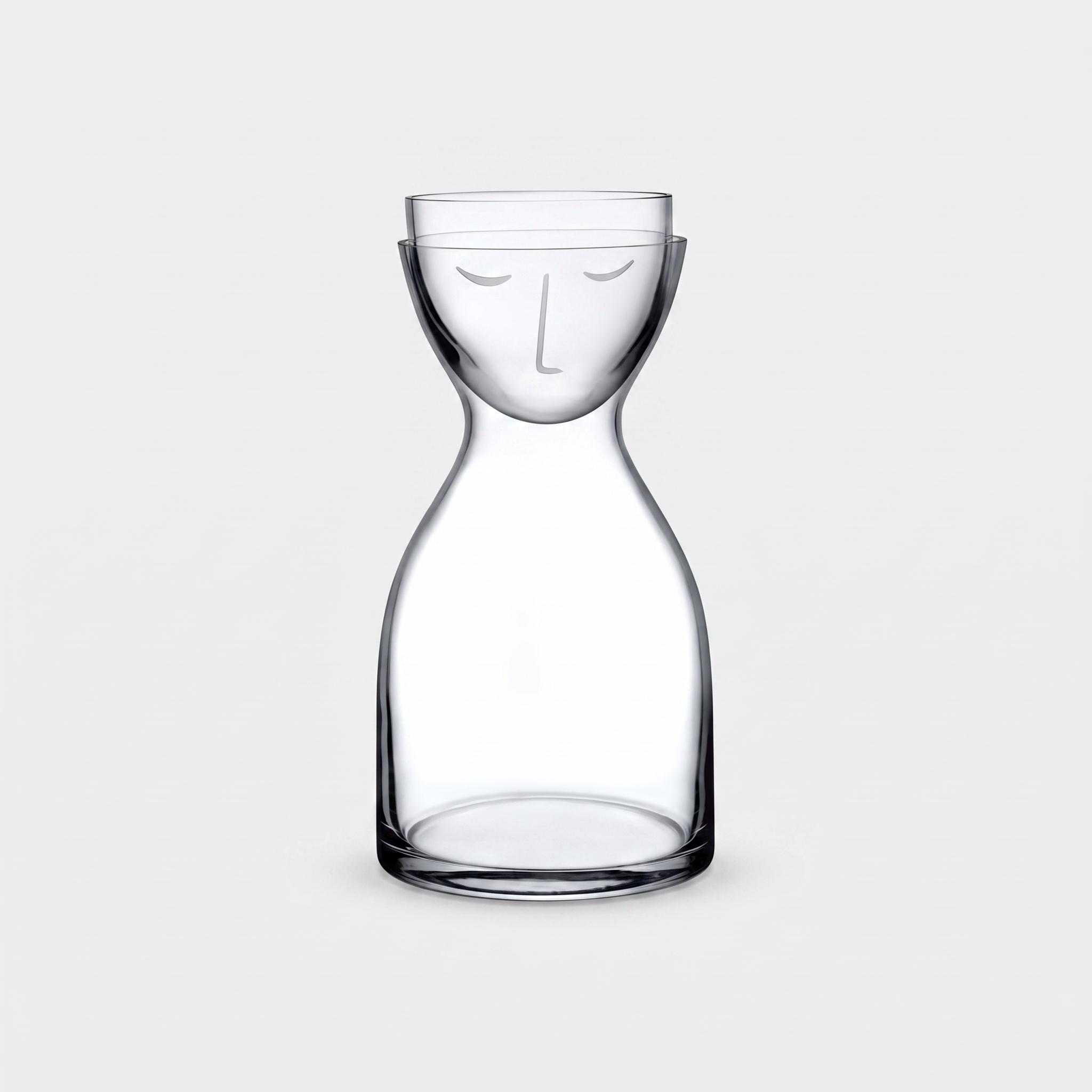 Handcrafted Lead Free Crystal Bedside Carafe with Cup Lid in Two Sizes 0