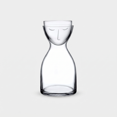 Handcrafted Lead Free Crystal Bedside Carafe with Cup Lid in Two Sizes