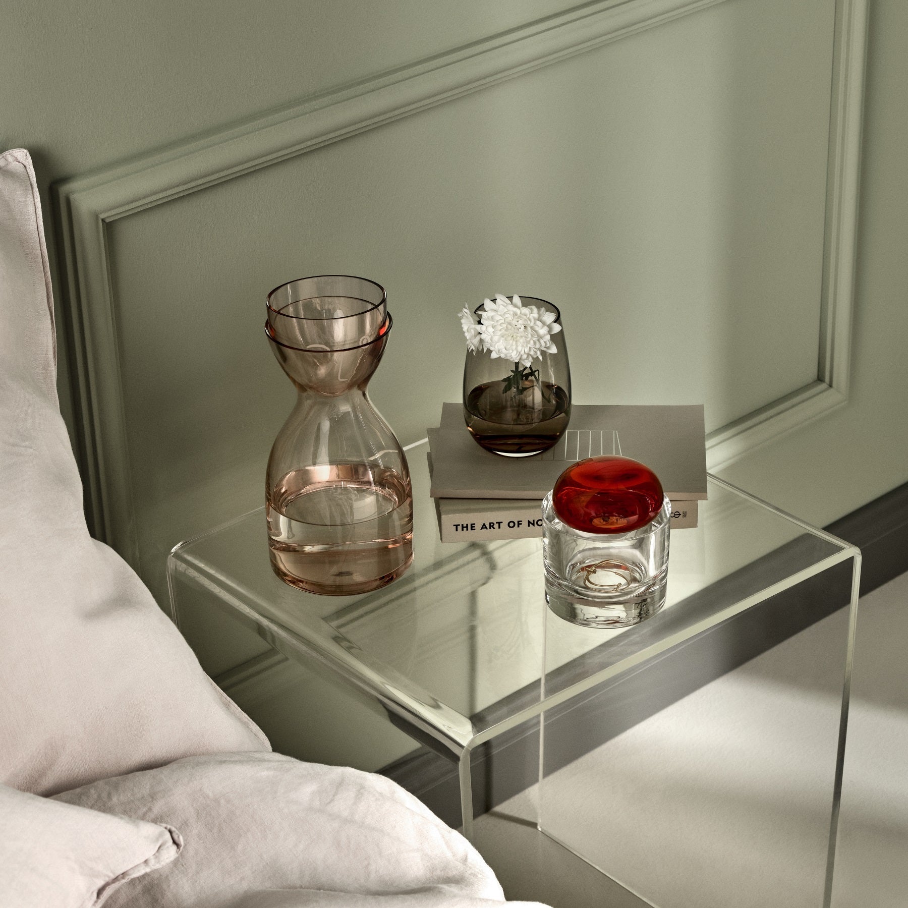 Handcrafted Lead Free Crystal Bedside Carafe with Cup Lid in Two Sizes 11