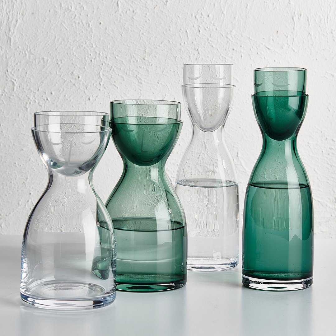 Handcrafted Lead Free Crystal Bedside Carafe with Cup Lid in Two Sizes 2