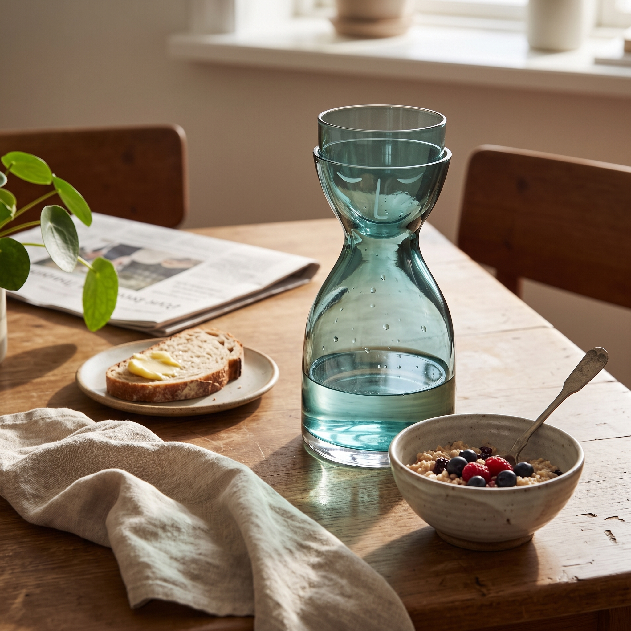 Handcrafted Lead Free Crystal Bedside Carafe with Cup Lid in Two Sizes 21