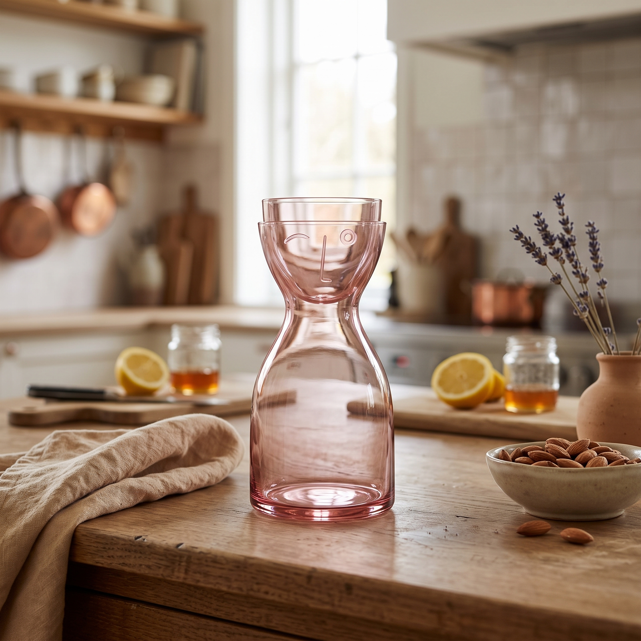 Handcrafted Lead Free Crystal Bedside Carafe with Cup Lid in Two Sizes 23