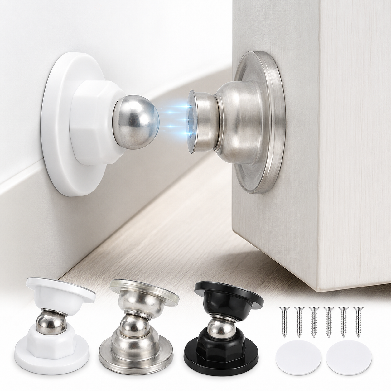 Heavy-Duty Magnetic Door Stop, Durable Metal Design 1