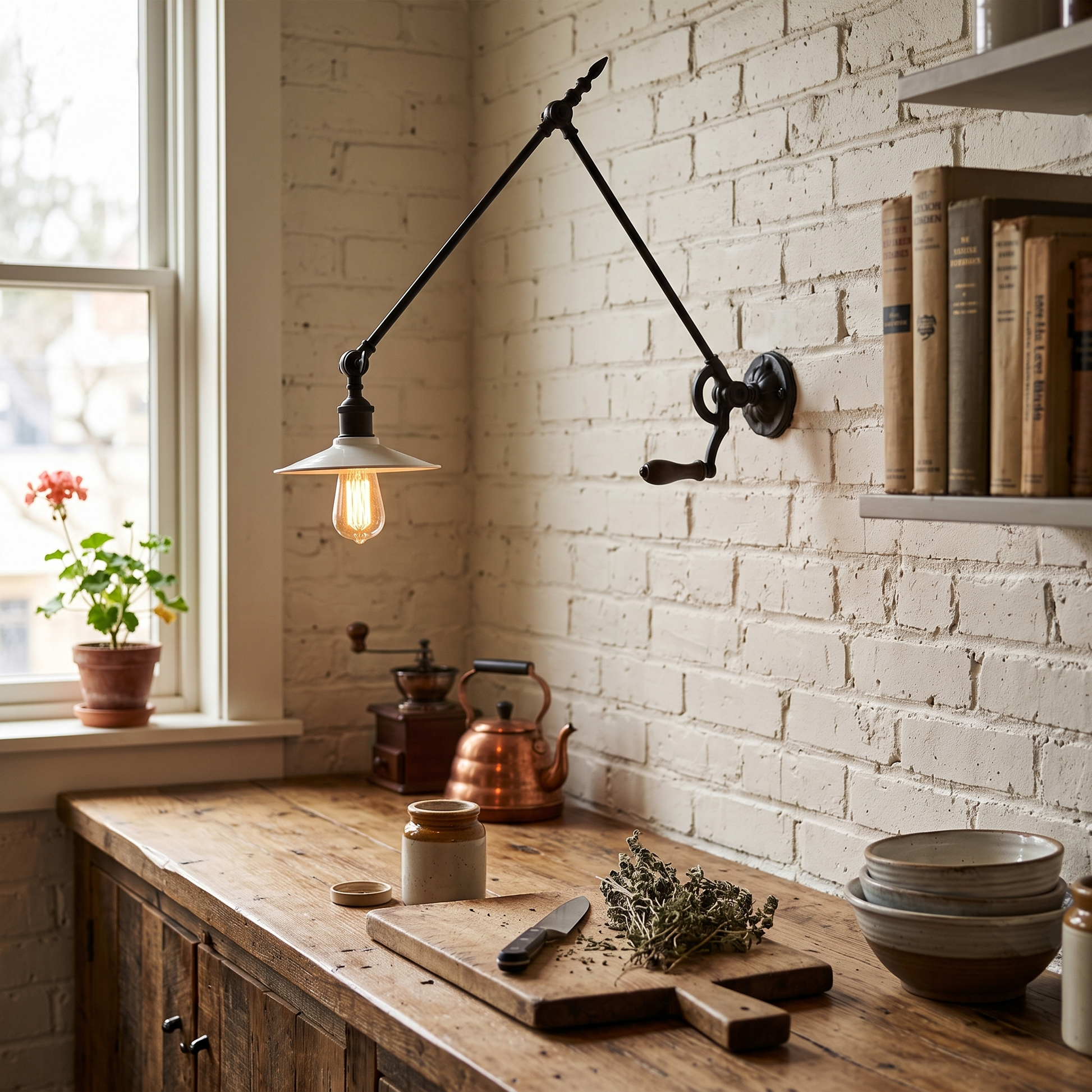 Industrial Metal Cone Wall Lamp with Long Adjustable Arm 6