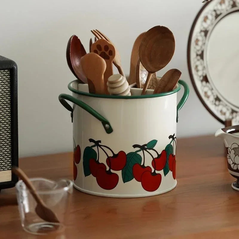 Iron Kitchen Organizer with Divider, Printed Cutlery Tray 2