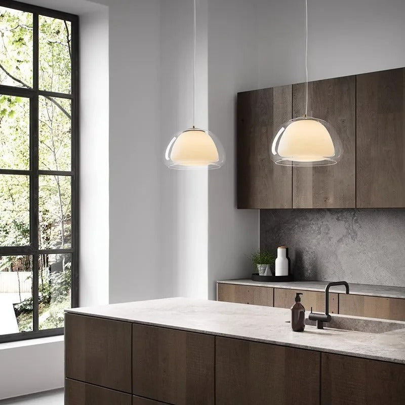 Jelly Globe Pendant Light, Hand-Blown Glass with Adjustable Cord 1