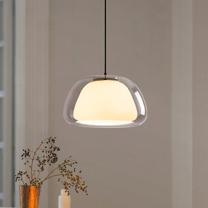 Jelly Globe Pendant Light, Hand-Blown Glass with Adjustable Cord 4