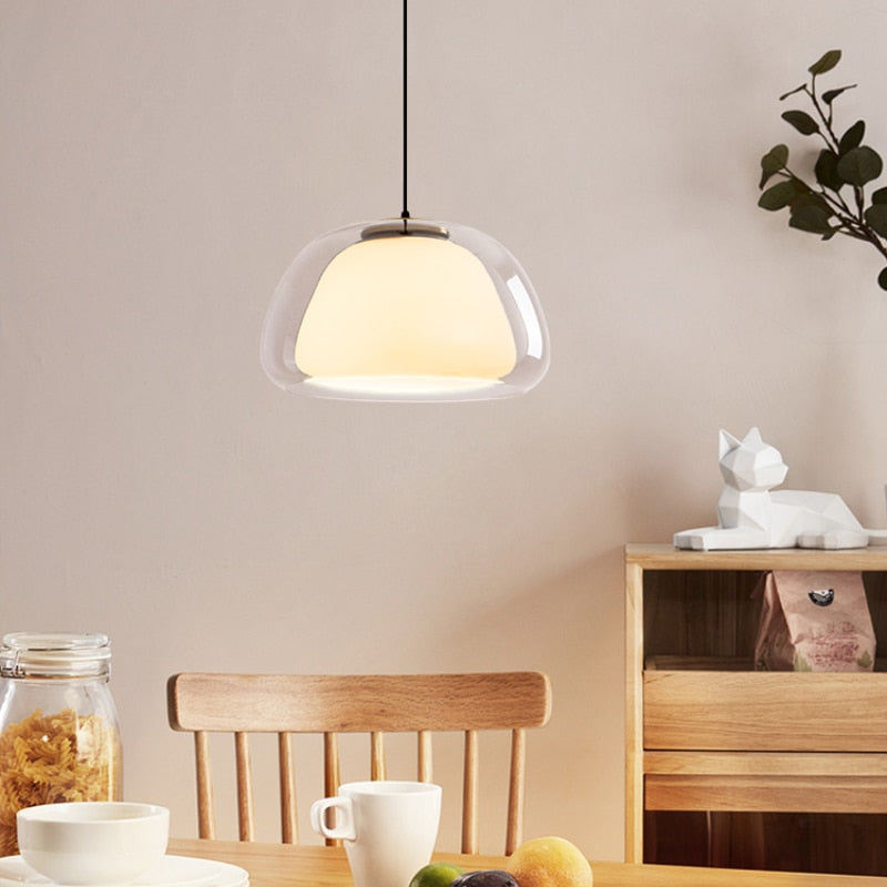 Jelly Globe Pendant Light, Hand-Blown Glass with Adjustable Cord 5