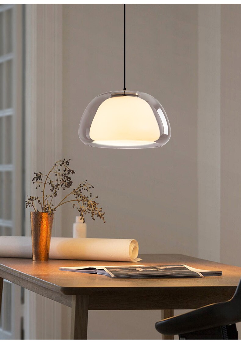 Jelly Globe Pendant Light, Hand-Blown Glass with Adjustable Cord 7