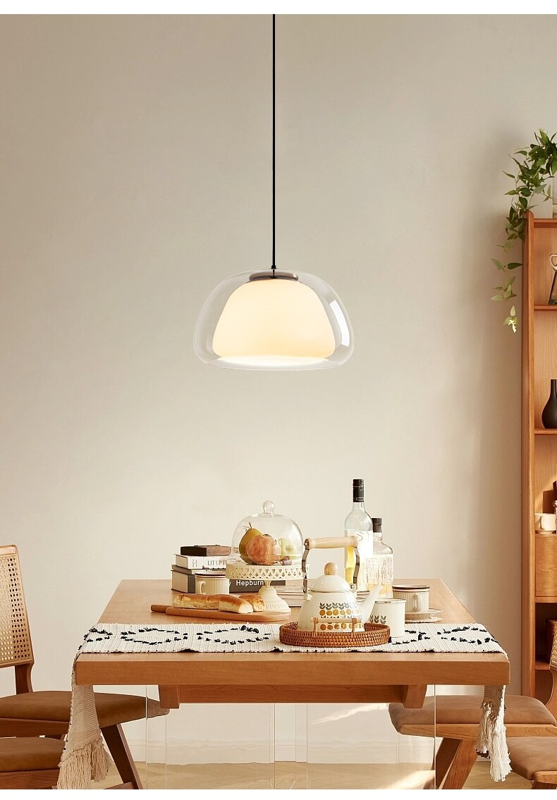 Jelly Globe Pendant Light, Hand-Blown Glass with Adjustable Cord 8