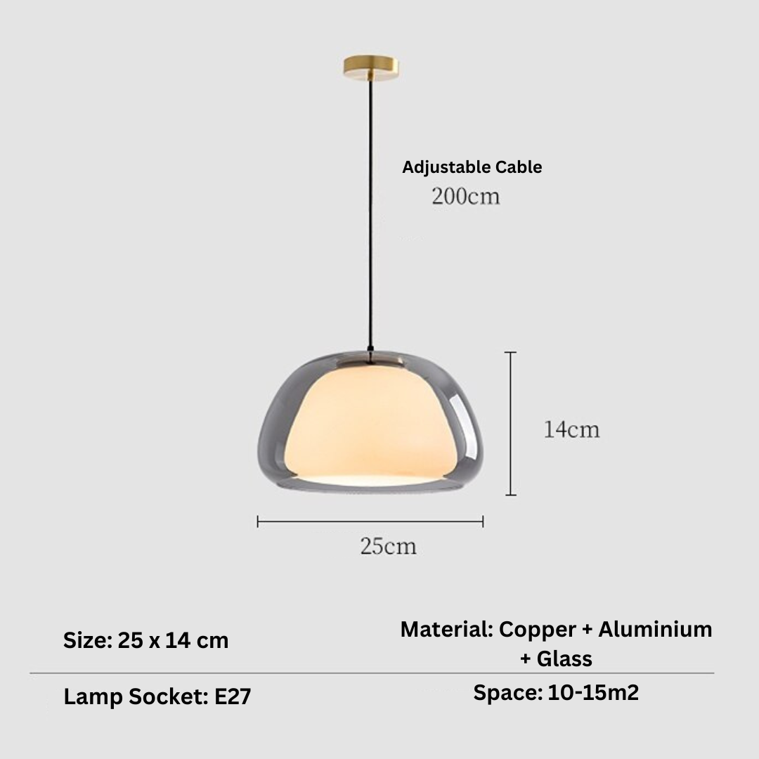 Jelly Globe Pendant Light, Hand-Blown Glass with Adjustable Cord 9