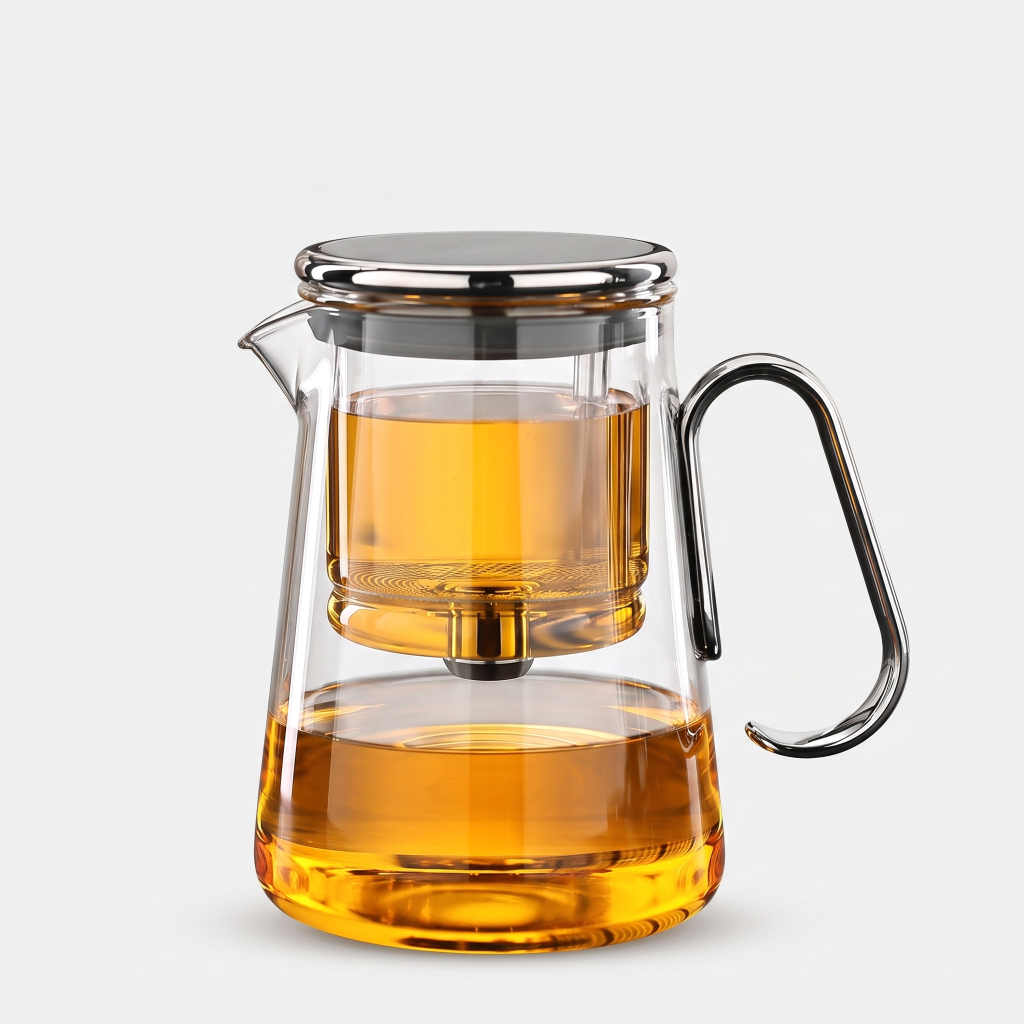 Magnetic Glass Teapot with Tea Release Switch and Fine Mesh Filter 0