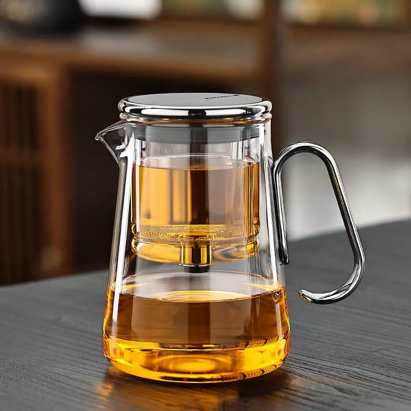 Magnetic Glass Teapot with Tea Release Switch and Fine Mesh Filter 2
