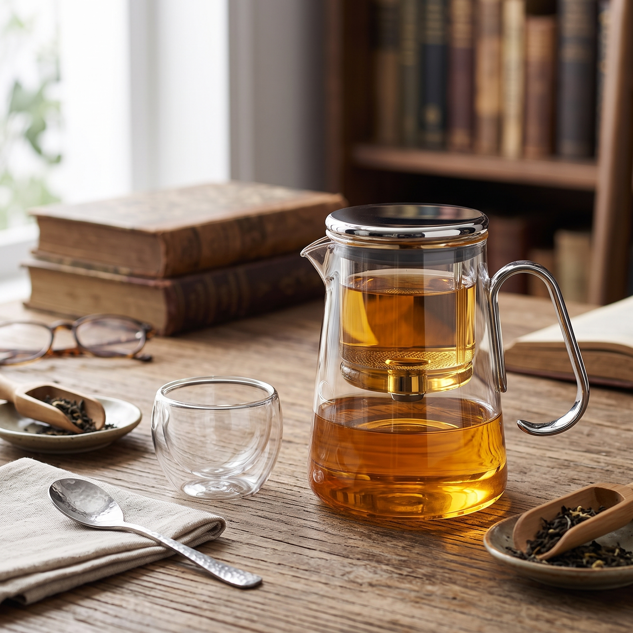 Magnetic Glass Teapot with Tea Release Switch and Fine Mesh Filter 3