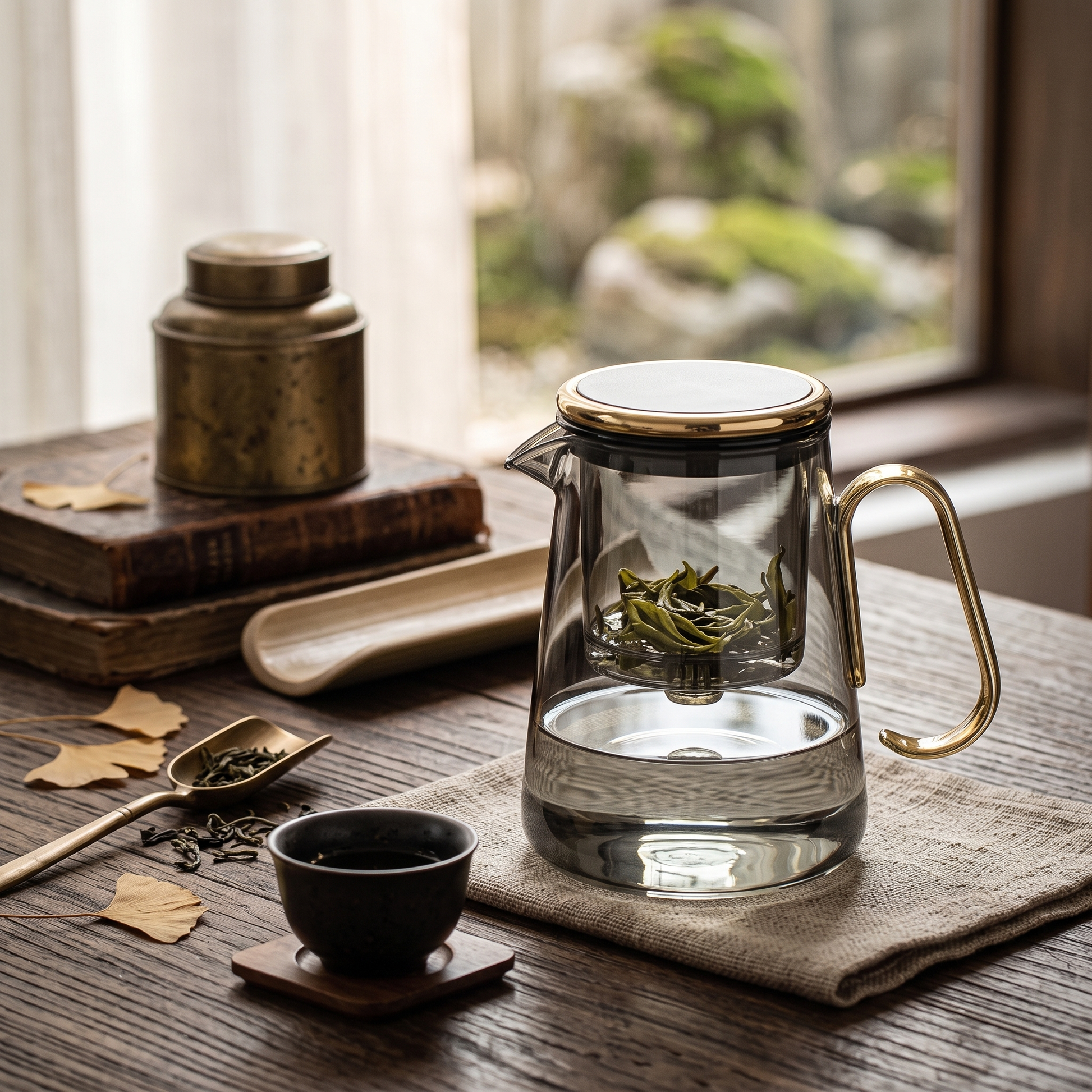 Magnetic Glass Teapot with Tea Release Switch and Fine Mesh Filter 5