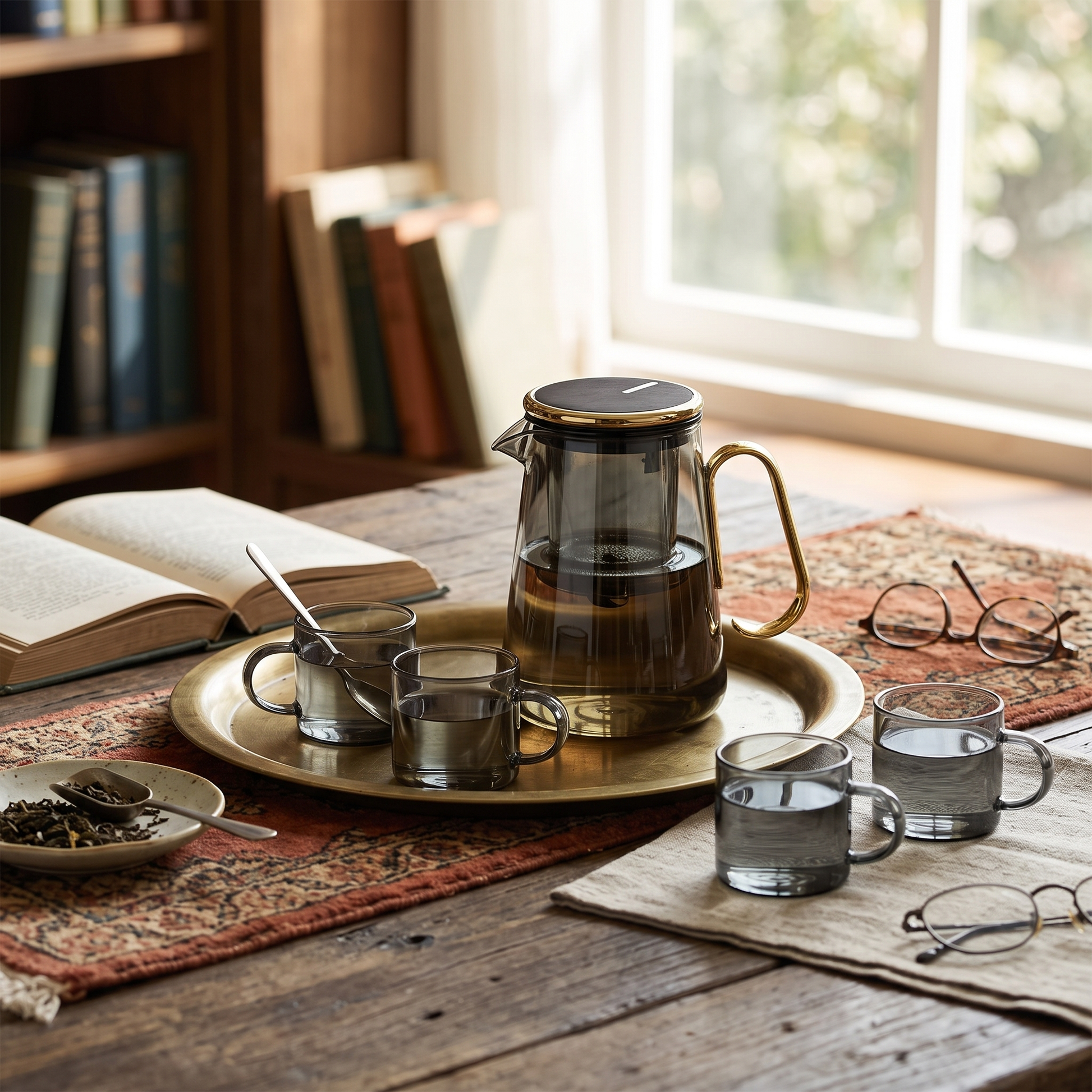 Magnetic Glass Teapot with Tea Release Switch and Fine Mesh Filter 6