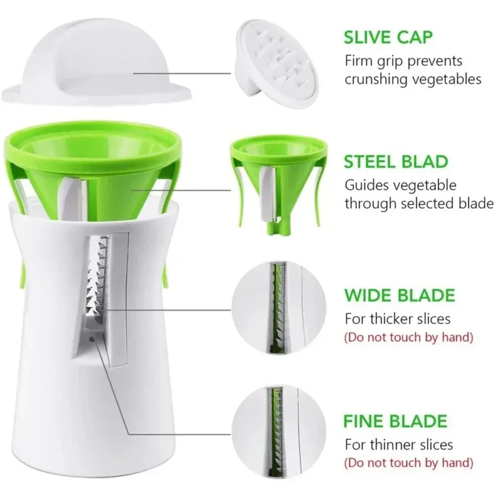 Manual Spiral Vegetable Cutter, Stainless Steel and BPA-Free Plastic 3