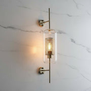 Modern Glass Wall Sconce, Clear Glass and Metallic Finish 0