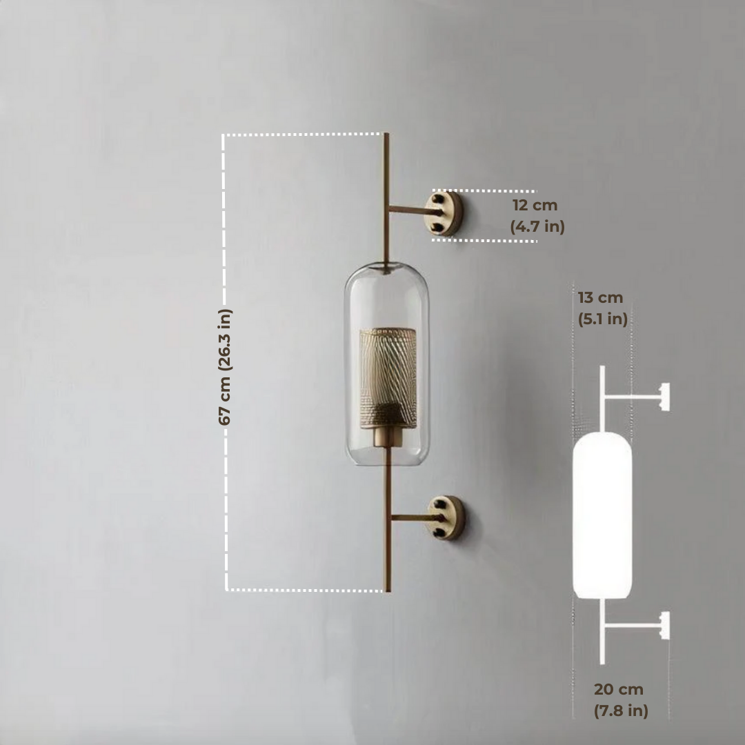 Modern Glass Wall Sconce, Clear Glass and Metallic Finish 3