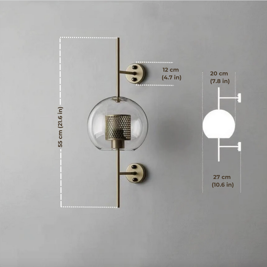 Modern Glass Wall Sconce, Clear Glass and Metallic Finish 4