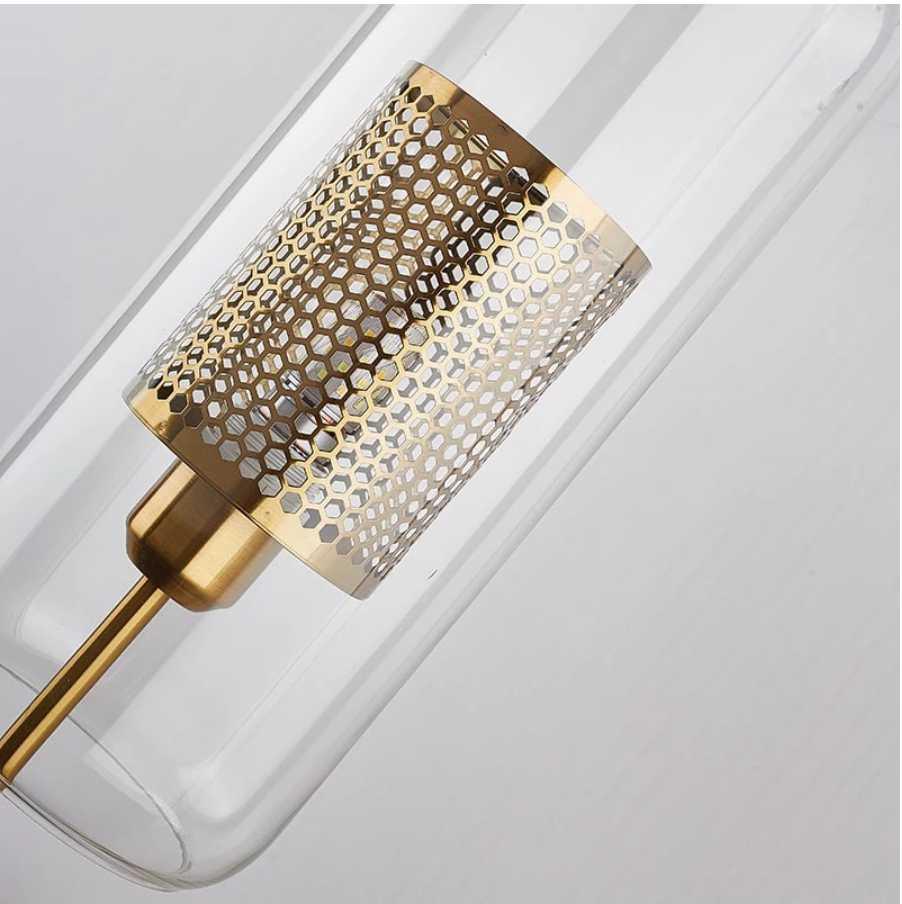 Modern Glass Wall Sconce, Clear Glass and Metallic Finish 5
