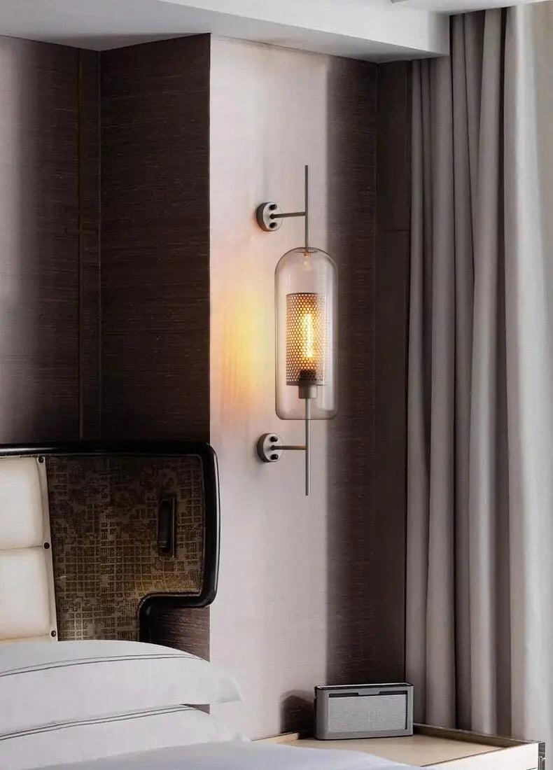 Modern Glass Wall Sconce, Clear Glass and Metallic Finish 7