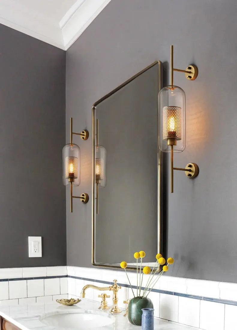Modern Glass Wall Sconce, Clear Glass and Metallic Finish 8