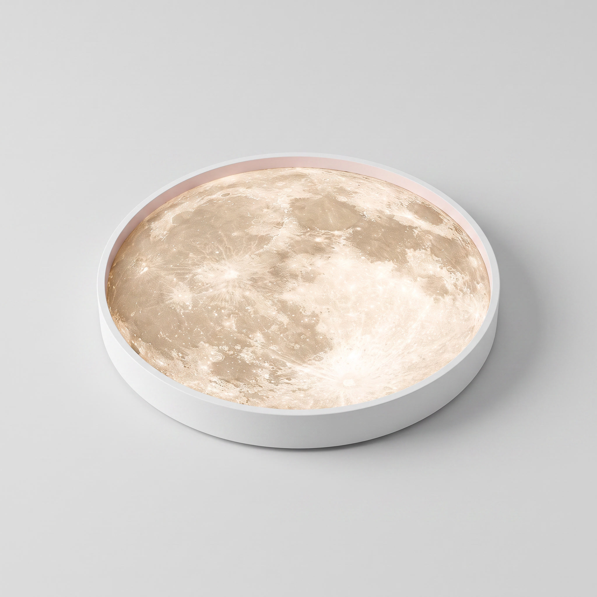 Moon Round LED Flush Mount Ceiling Light in Black or White 0