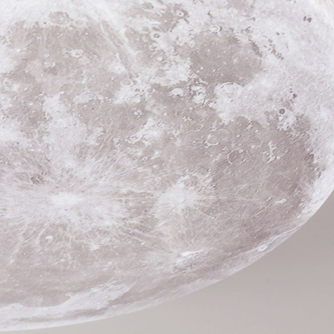 Moon Round Wood Finish LED Flush Mount Ceiling Light 7