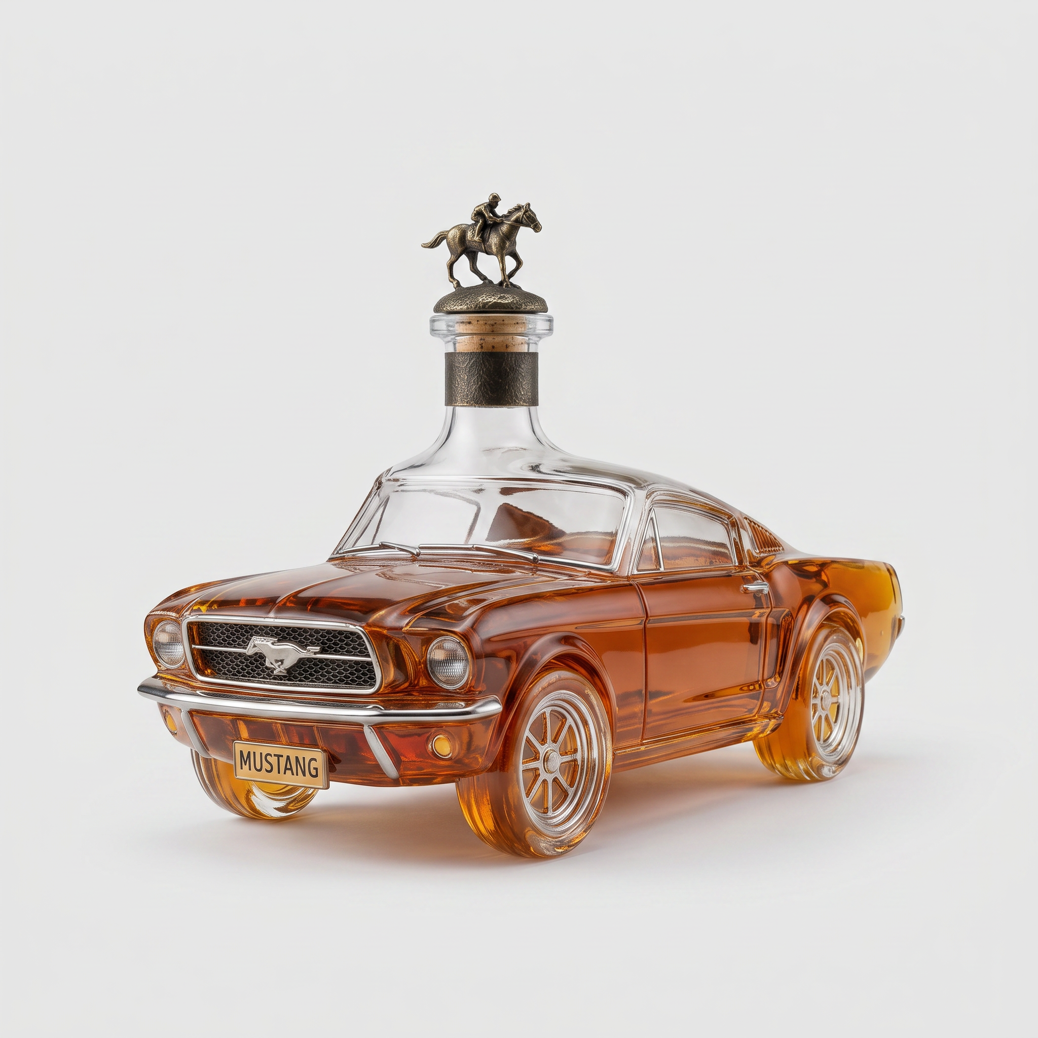 Mustang Car Shaped Glass Whiskey Decanter for Home Bars and Car Fans 0