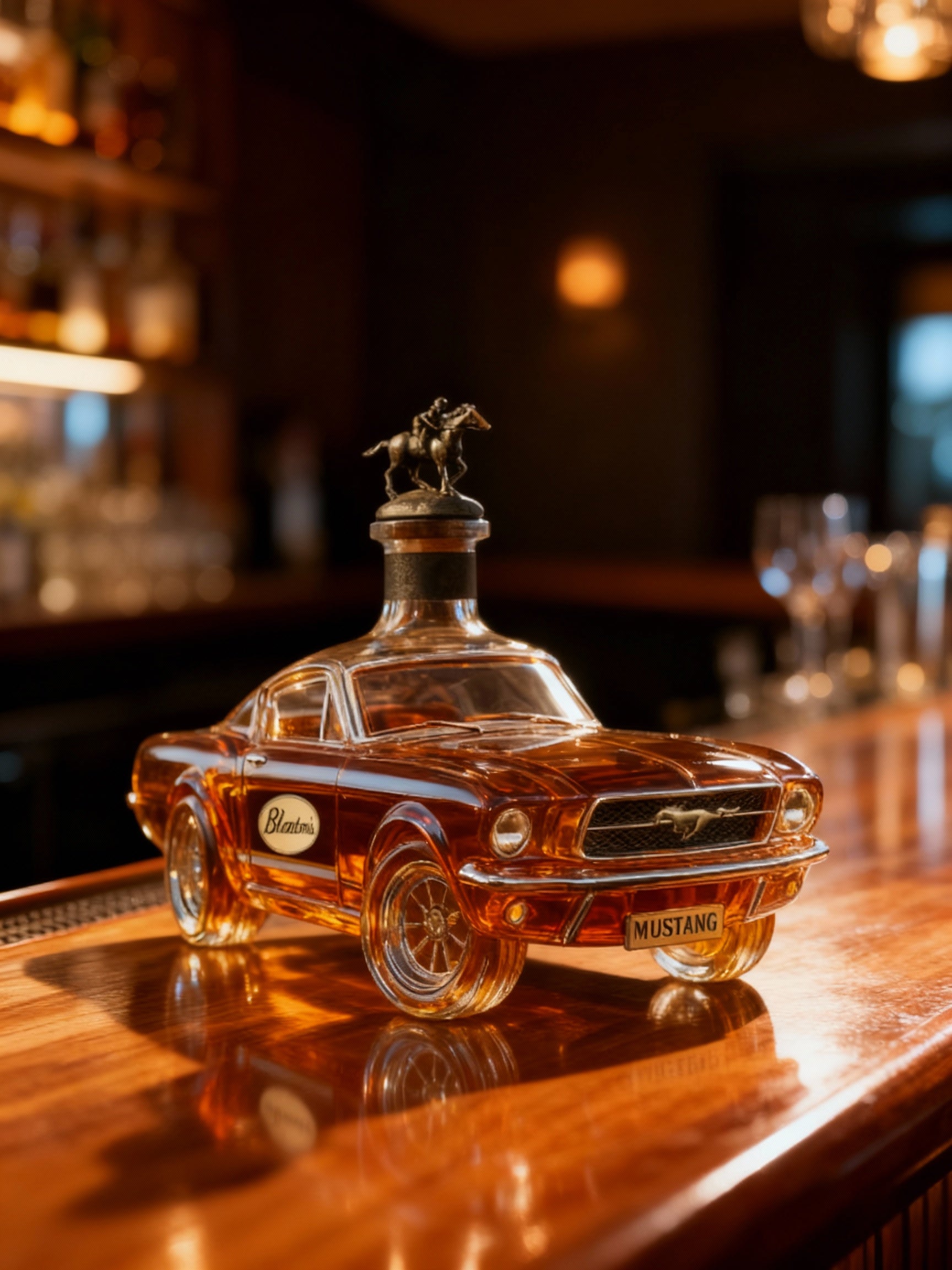 Mustang Car Shaped Glass Whiskey Decanter for Home Bars and Car Fans 2