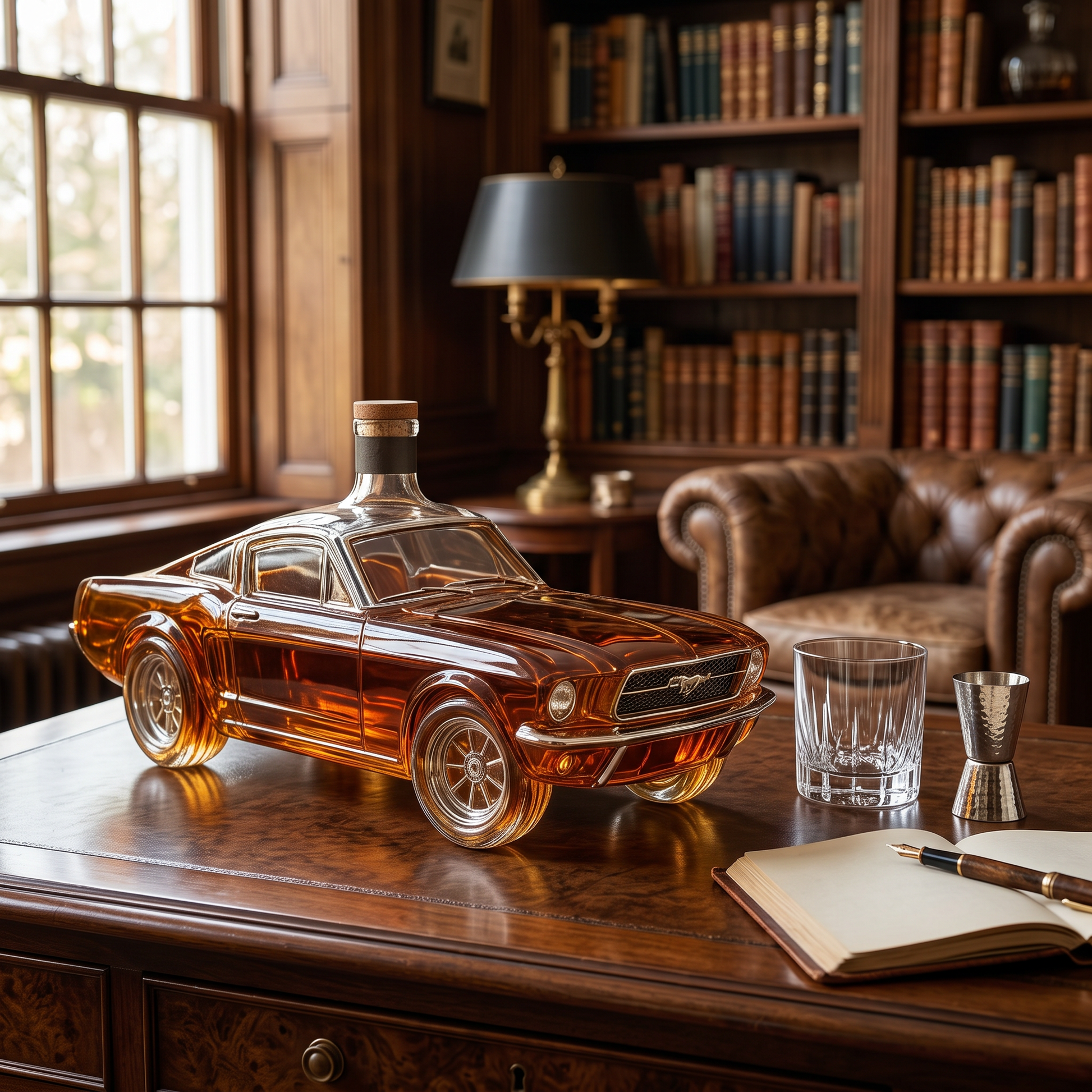 Mustang Car Shaped Glass Whiskey Decanter for Home Bars and Car Fans 6