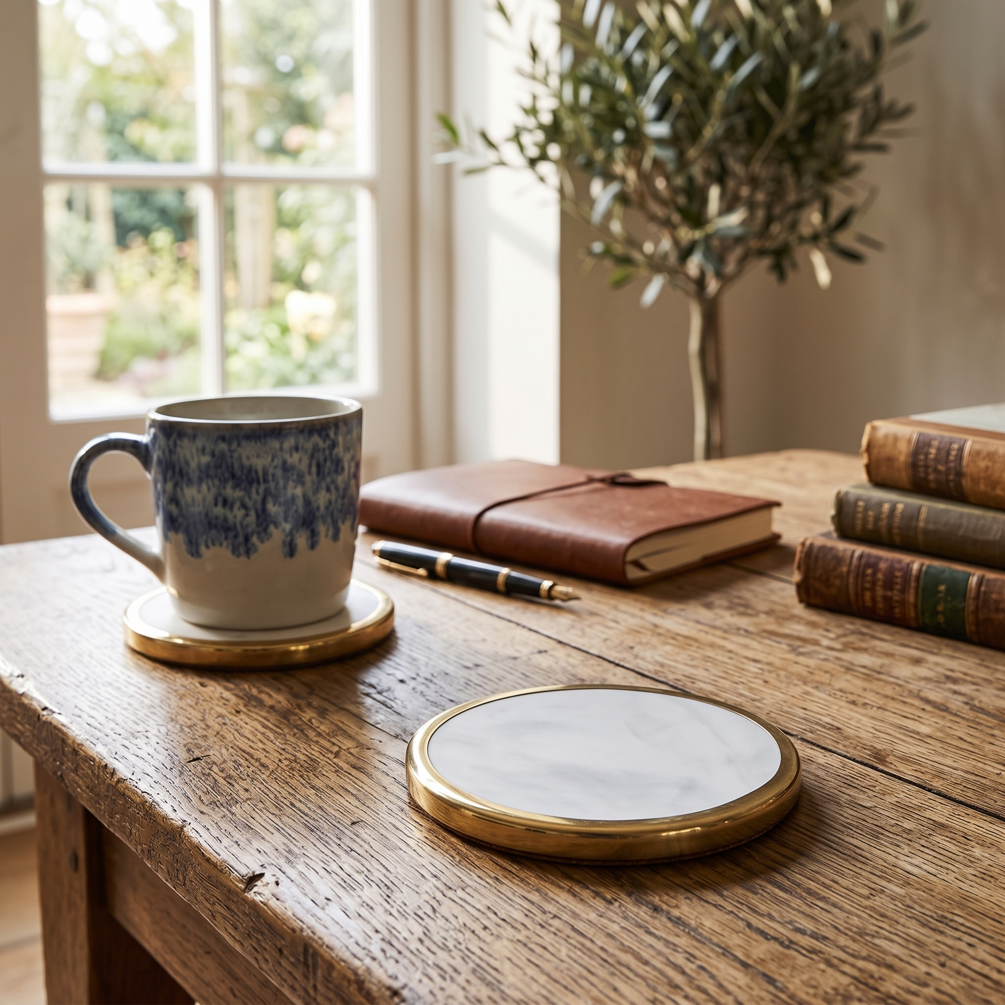 Natural Marble Drink Coasters in Circle, Ring, Square or Octagon 10
