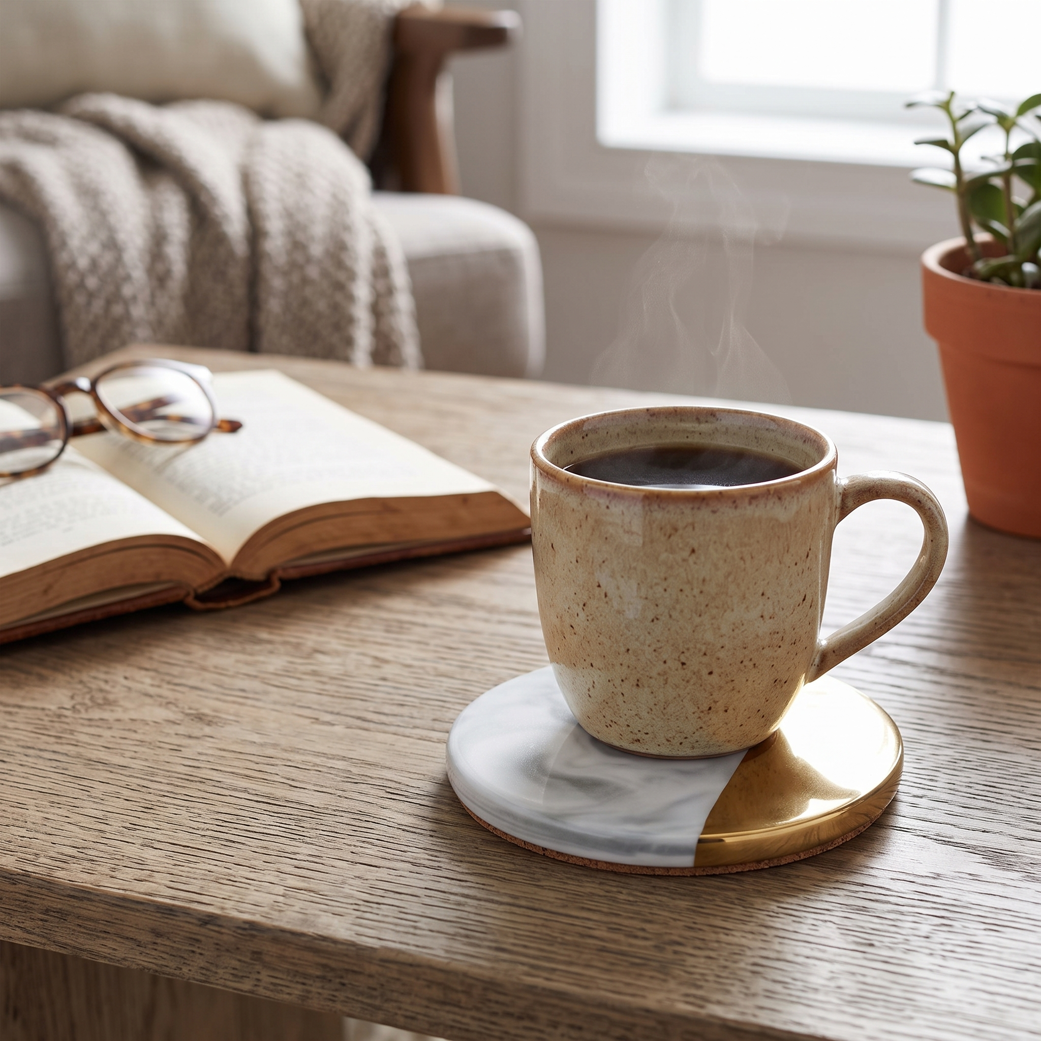 Natural Marble Drink Coasters in Circle, Ring, Square or Octagon 9
