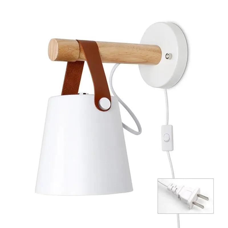 Nordic Wooden Wall Sconce in Plug In or Hardwired Options 10