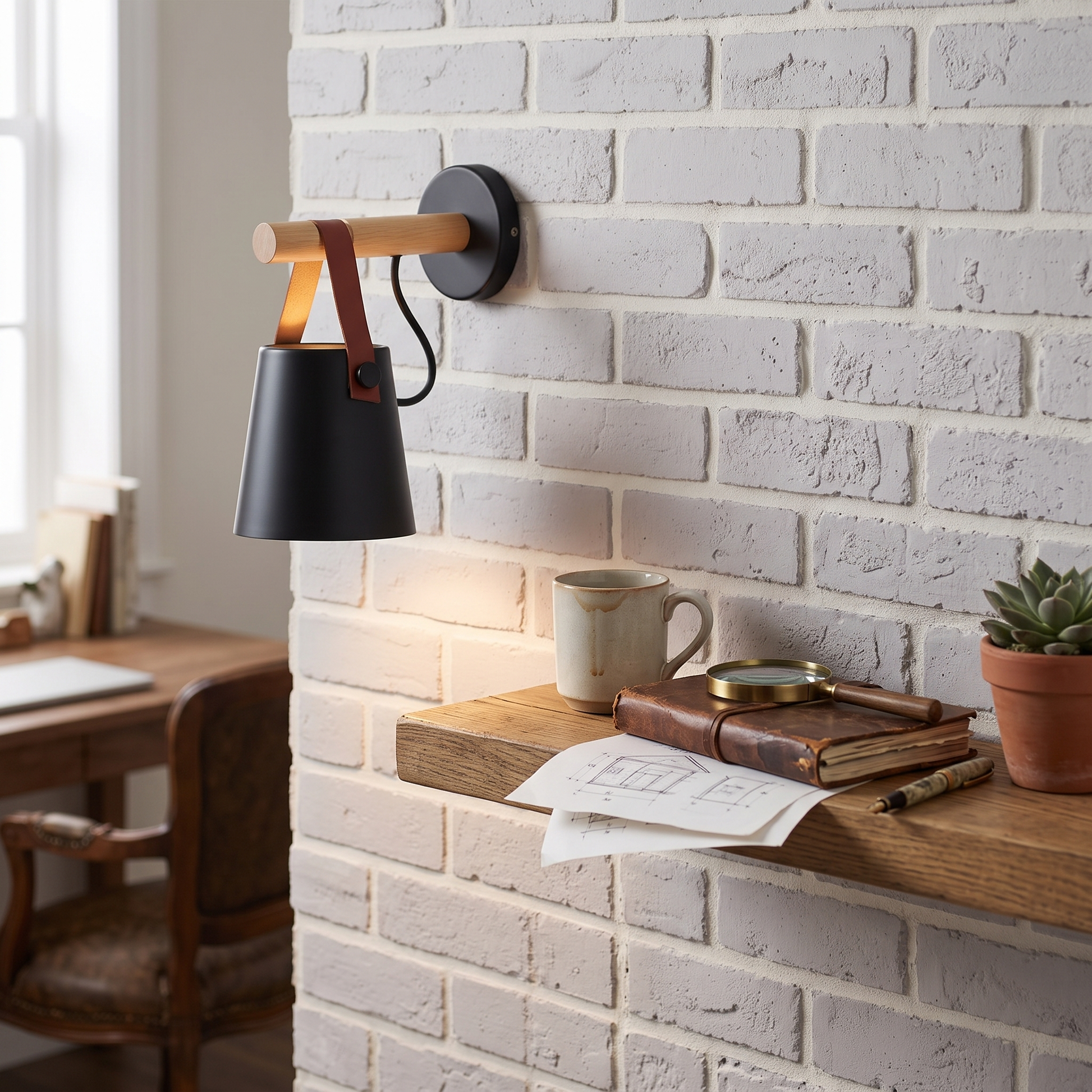 Nordic Wooden Wall Sconce in Plug In or Hardwired Options 11