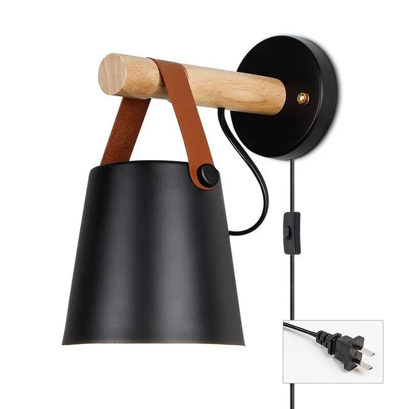 Nordic Wooden Wall Sconce in Plug In or Hardwired Options 9