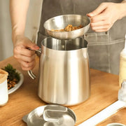Oil Strainer Frying Pot, Stainless Steel with Built-In Filter Net 0