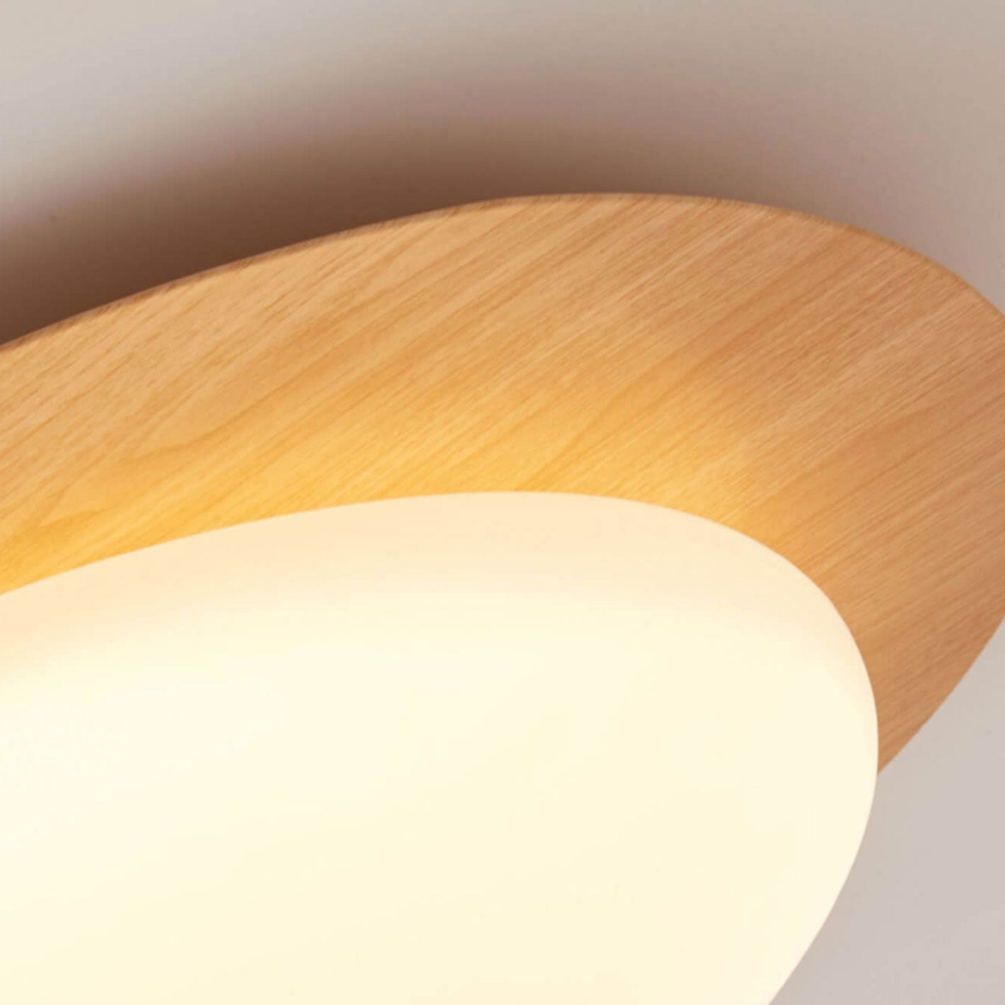 Pebble Shaped Wood Grain LED Flush Mount Ceiling Light 3