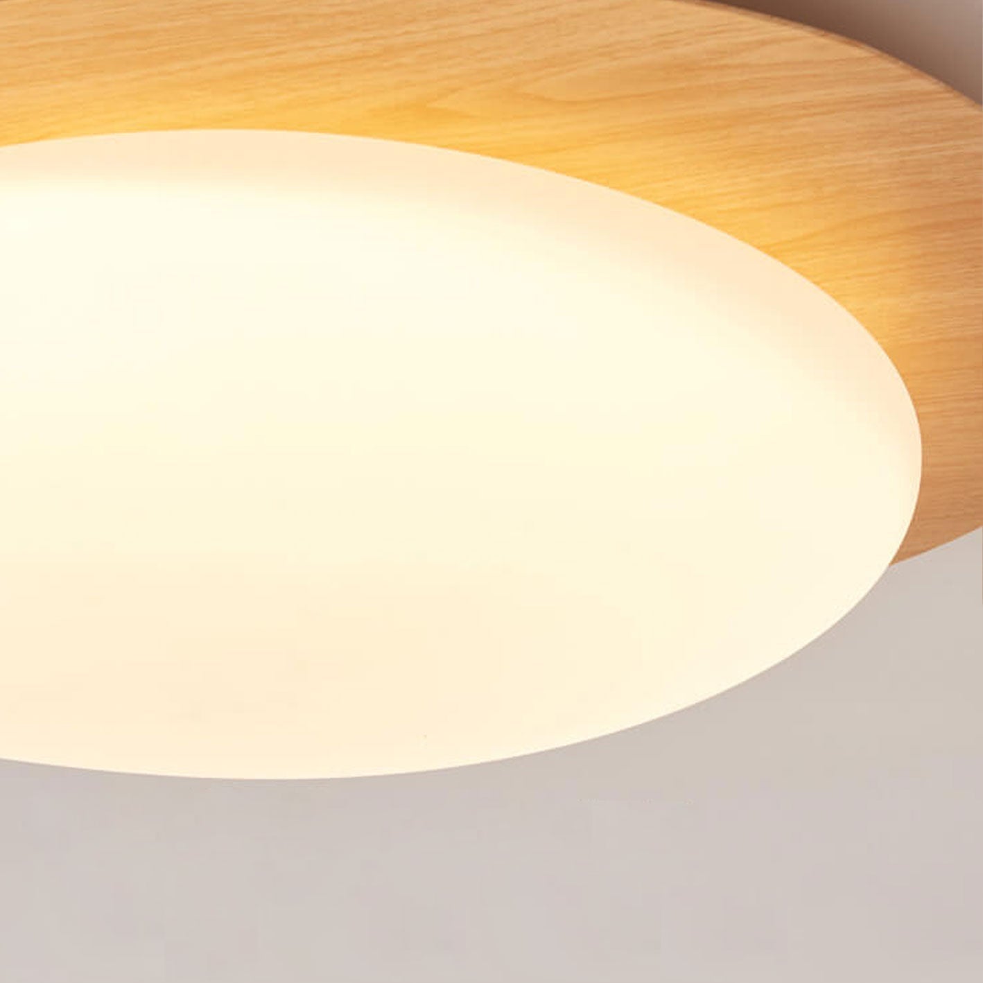 Pebble Shaped Wood Grain LED Flush Mount Ceiling Light 4
