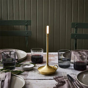 Portable Outdoor Candle Lantern, Aluminum with Warm LED Light 0