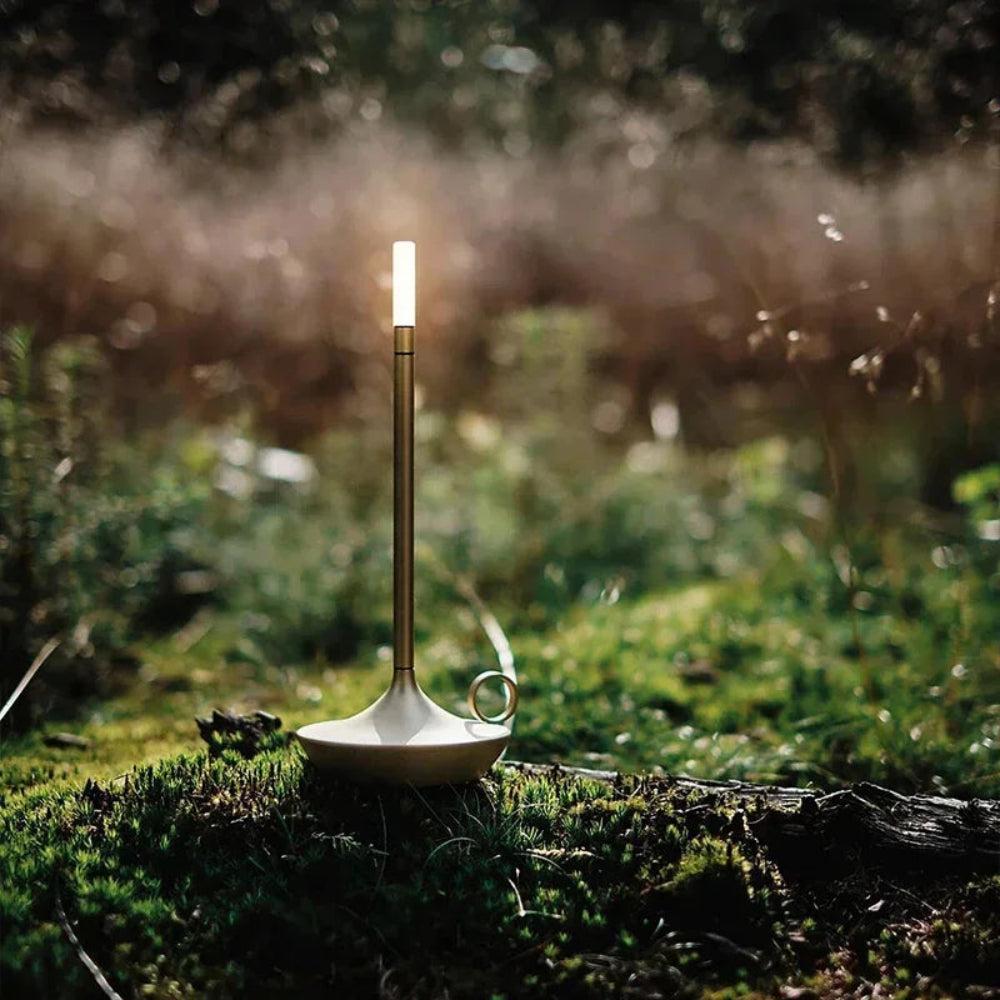 Portable Outdoor Candle Lantern, Aluminum with Warm LED Light 6