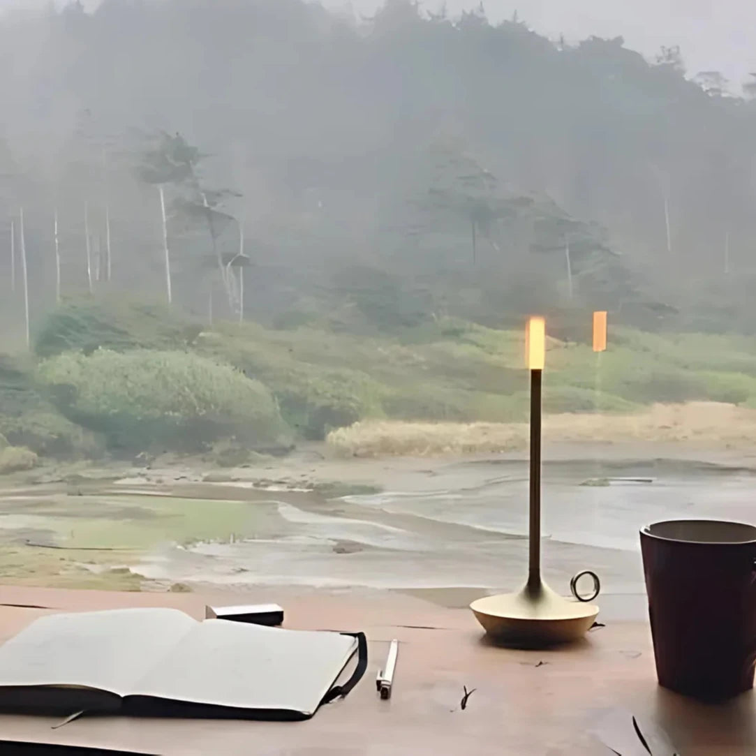 Portable Outdoor Candle Lantern, Aluminum with Warm LED Light 7