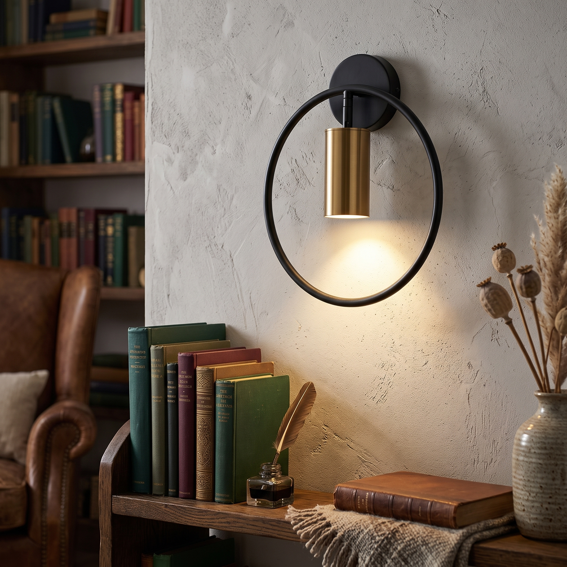 Post Modern Wall Sconce in Black, Gold or Two Tone Finishes 8