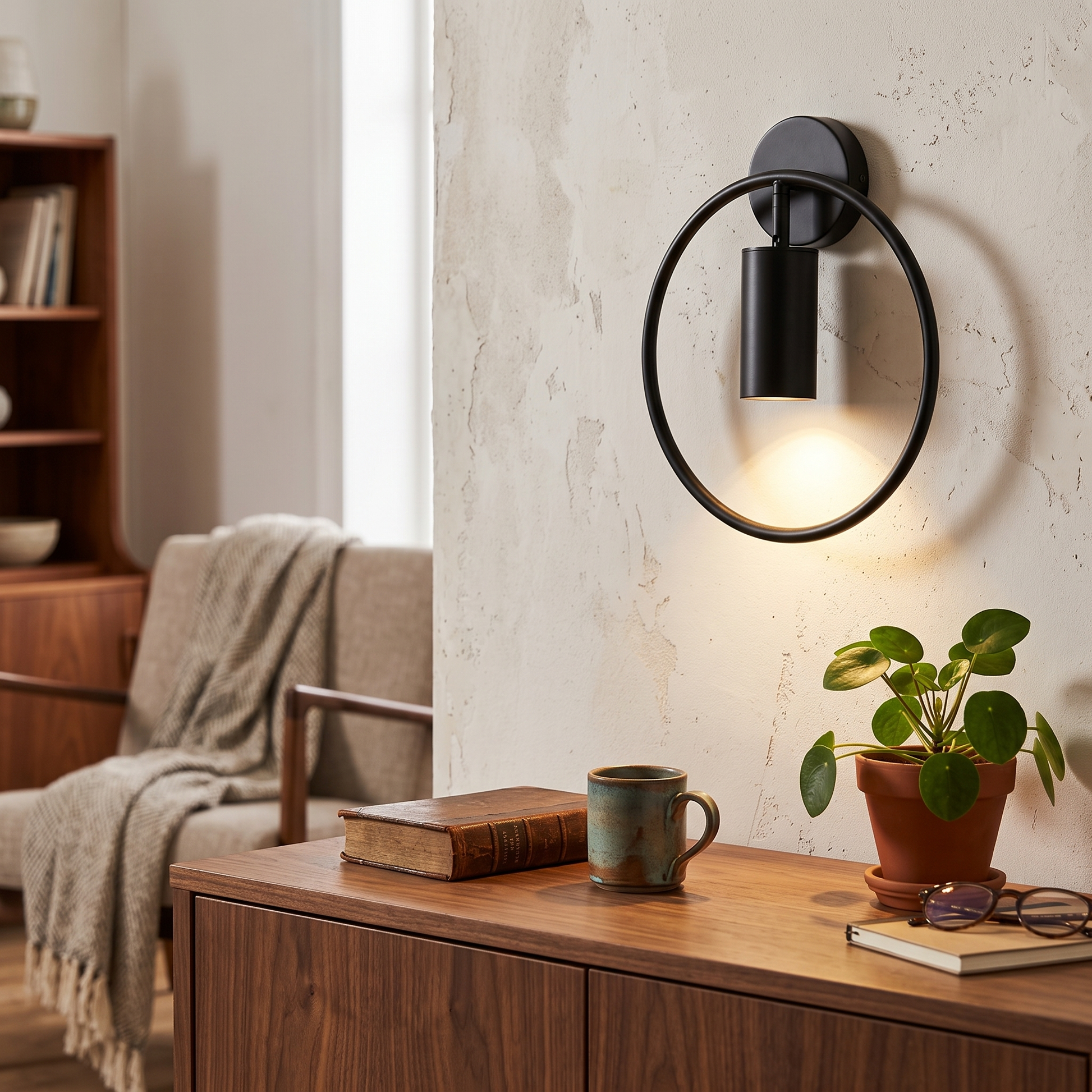 Post Modern Wall Sconce in Black, Gold or Two Tone Finishes 9