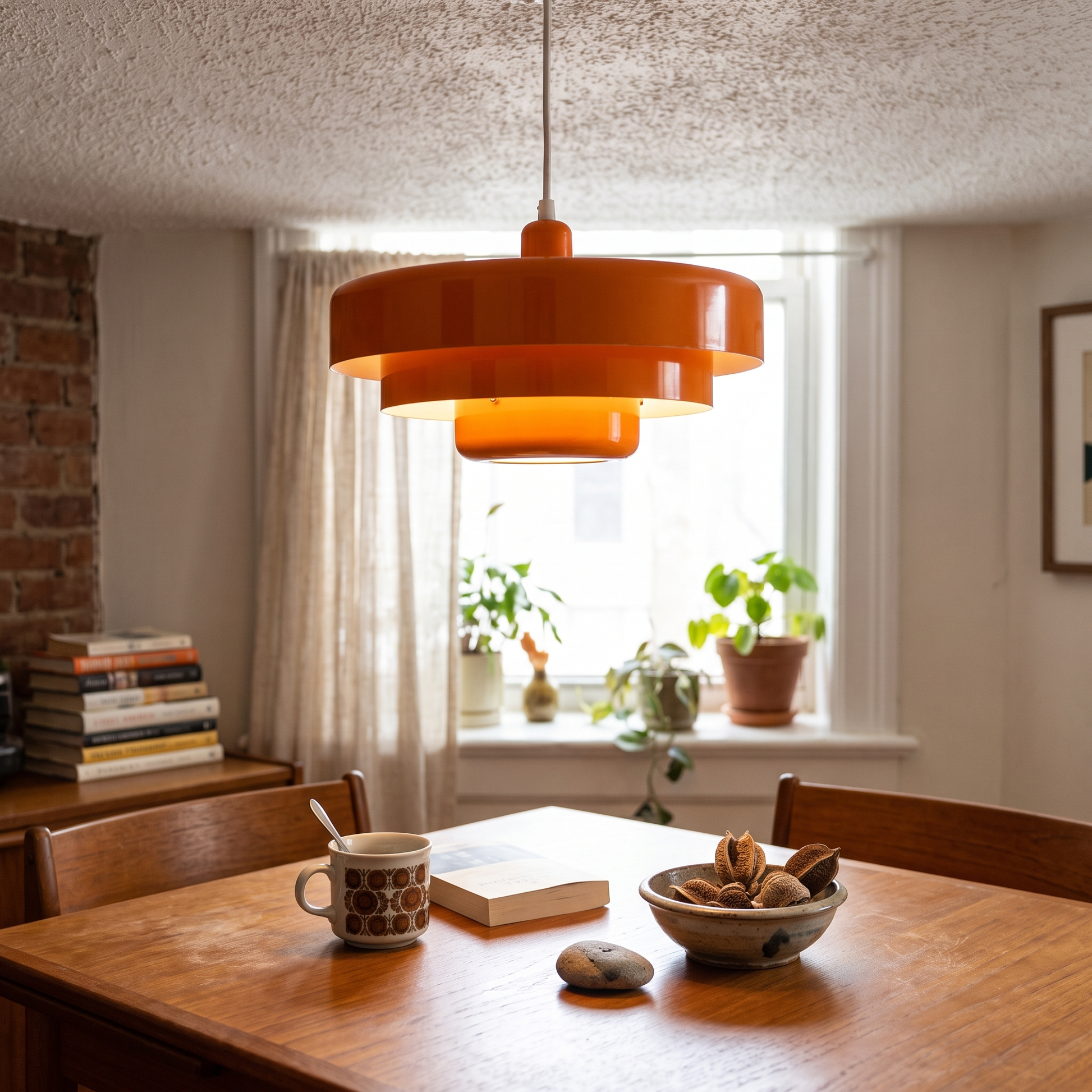 Retro Bauhaus Pendant Lamp in Orange, Green or White Finishes 8